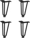 vidaXL - Haarspeld - tafelpoten - 4 - st - 20 - cm - massief - staal - zwart