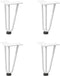 vidaXL - Haarspeld - tafelpoten - 4 - st - 20 - cm - massief - staal - wit