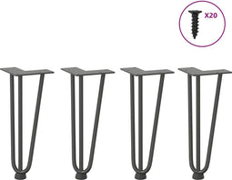 vidaXL - Haarspeld - tafelpoten - 4 - st - 30 - cm - massief - staal - antracietkleurig
