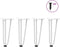 vidaXL - Haarspeld - tafelpoten - 4 - st - 30 - cm - massief - staal - wit