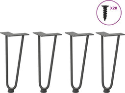 vidaXL - Haarspeld - tafelpoten - 4 - st - 30 - cm - massief - staal - antracietkleurig
