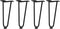 vidaXL - Haarspeld - tafelpoten - 4 - st - 30 - cm - massief - staal - zwart