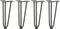 vidaXL - Haarspeld - tafelpoten - 4 - st - 30 - cm - massief - staal - antracietkleurig