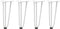 vidaXL - Haarspeld - tafelpoten - 4 - st - 30 - cm - massief - staal - wit