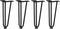 vidaXL - Haarspeld - tafelpoten - 4 - st - 30 - cm - massief - staal - zwart