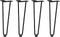 vidaXL - Haarspeld - tafelpoten - 4 - st - 42 - cm - massief - staal - zwart