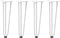 vidaXL - Haarspeld - tafelpoten - 4 - st - 42 - cm - massief - staal - wit