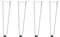 vidaXL - Haarspeld - tafelpoten - 4 - st - 42 - cm - massief - staal - wit
