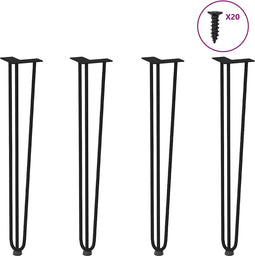 vidaXL - Haarspeld - tafelpoten - 4 - st - 72 - cm - massief - staal - zwart
