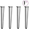vidaXL - Haarspeld - tafelpoten - 4 - st - 72 - cm - massief - staal - zwart