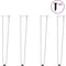 vidaXL - Haarspeld - tafelpoten - 4 - st - 72 - cm - massief - staal - wit