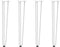 vidaXL - Haarspeld - tafelpoten - 4 - st - 72 - cm - massief - staal - wit