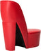 vidaXL Hakstoel kunstleer rood