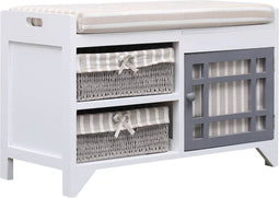 vidaXL - Halbank - 70x33,5x45 - cm - paulowniahout - wit