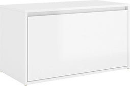 vidaXL - Halbank - 80x40x45 - cm - bewerkt - hout - hoogglans - wit
