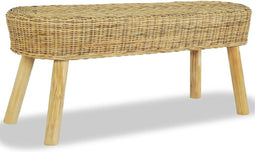 vidaXL - Halbankje - 110x35x45 - cm - natuurlijk - rattan