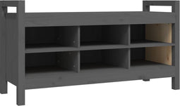 vidaXL - Halbankje - 110x40x60 - cm - massief - grenenhout - grijs