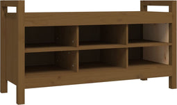 vidaXL - Halbankje - 110x40x60 - cm - massief - grenenhout - honingbruin