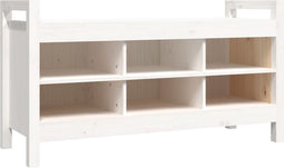 vidaXL - Halbankje - 110x40x60 - cm - massief - grenenhout - wit