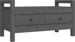 vidaXL - Halbankje - 80x40x43 - cm - massief - grenenhout - grijs