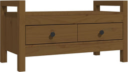 vidaXL - Halbankje - 80x40x43 - cm - massief - grenenhout - honingbruin