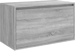 vidaXL - Halbankje - 80x40x45 - cm - bewerkt - hout - grijs - sonoma - eikenkleurig