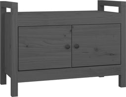 vidaXL - Halbankje - 80x40x60 - cm - massief - grenenhout - grijs