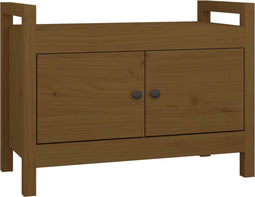 vidaXL - Halbankje - 80x40x60 - cm - massief - grenenhout - honingbruin