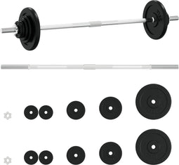 vidaXL - Halter - met - gewichten - 30 - kg - gietijzer