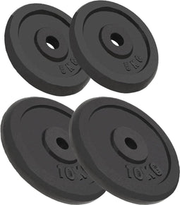 vidaXL - Halterschijven - 4 - st - 2x10 - kg - en - 2x5 - kg - gietijzer