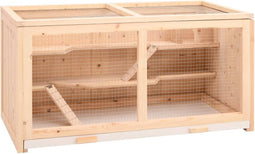 vidaXL - Hamsterkooi - 104x52x54 - cm - massief - vurenhout