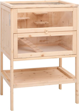 vidaXL - Hamsterkooi - 55x40x80 - cm - massief - vurenhout