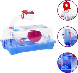 vidaXL - Hamsterkooi - 57x33x26 - cm - polypropeen - blauw