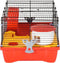 vidaXL - Hamsterkooi - 58x32x36 - cm - polypropeen - en - metaal - rood