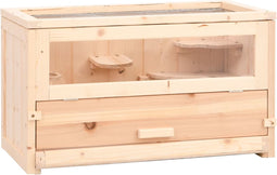vidaXL - Hamsterkooi - 60x30x35 - cm - massief - vurenhout