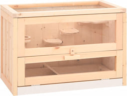 vidaXL - Hamsterkooi - 60x35,5x42 - cm - massief - vurenhout