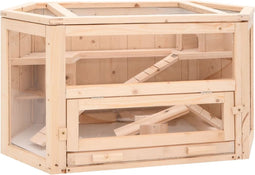 vidaXL - Hamsterkooi - 80x40x43 - cm - massief - vurenhout