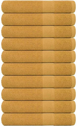 vidaXL - Handdoeken - 10 - st - 100x200 - cm - 360 - g/m² - 100% - katoen - goudkleurig