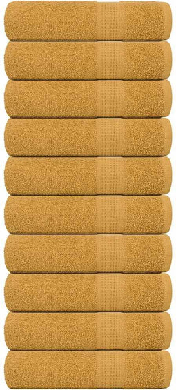 vidaXL - Handdoeken - 10 - st - 50x100 - cm - 360 - g/m² - 100% - katoen - goudkleurig