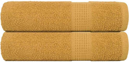 vidaXL - Handdoeken - 2 - st - 50x100 - cm - 360 - g/m² - 100% - katoen - goudkleurig