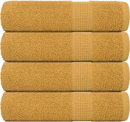vidaXL - Handdoeken - 4 - st - 50x100 - cm - 360 - g/m² - 100% - katoen - goudkleurig