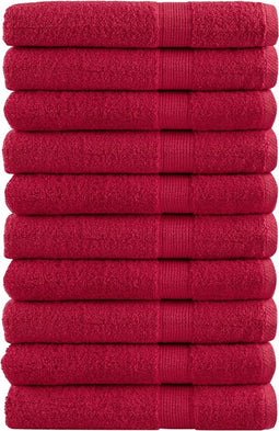 vidaXL - Handdoeken - SOLUND - 10 - st - 600 - g/m² - 100x200 - cm - rood