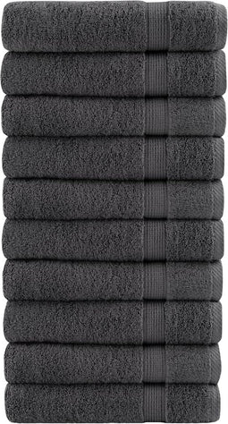 vidaXL - Handdoeken - SOLUND - 10 - st - 600 - g/m² - 50x100 - cm - antracietkleur