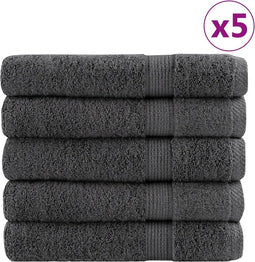 vidaXL - Handdoeken - SOLUND - 25 - st - 600 - g/m² - 30x50 - cm - antracietkleur