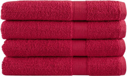 vidaXL - Handdoeken - SOLUND - 4 - st - 600 - g/m² - 100x200 - cm - rood