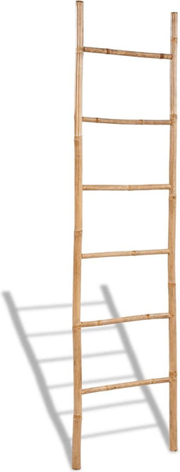 vidaXL - Handdoekenladder - met - 6 - sporten - bamboe