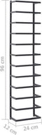 vidaXL - Handdoekenrek - 24x12x96 - cm - staal - zwart