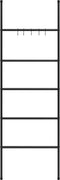 vidaXL - Handdoekenrek - ladder - met - 5 - lagen - 58x175 - cm - ijzer - zwart
