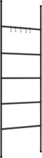 vidaXL - Handdoekenrek - ladder - met - 5 - lagen - 58x175 - cm - ijzer - zwart