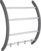 vidaXL - Handdoekenrek - met - haken - 56x16x72 - cm - aluminium - zilverkleurig